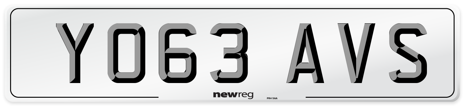 YO63 AVS Number Plate from New Reg